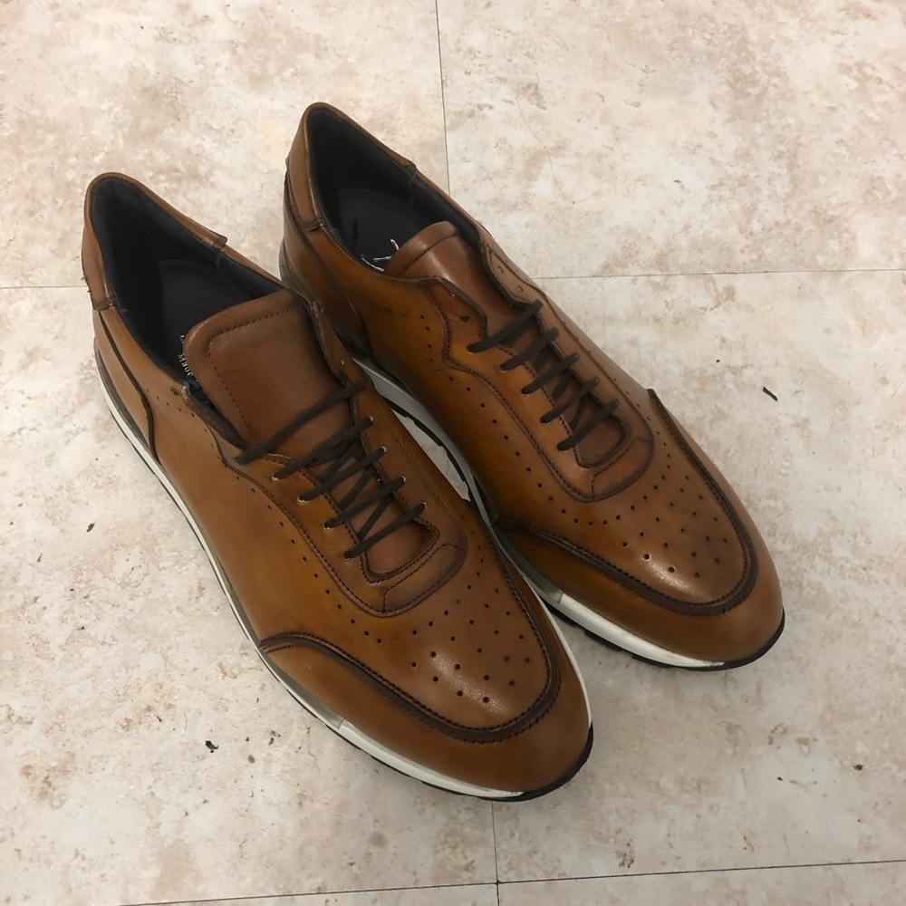 Duca Shoe Casual Sneaker Italian Leather Cognac 11
